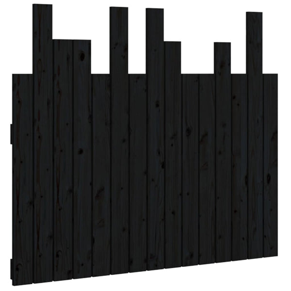 Schwarzes Wand-Kopfteil 95,5cm Kiefer Massivholz