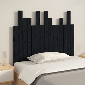 Schwarzes Wand-Kopfteil 95,5cm Kiefer Massivholz