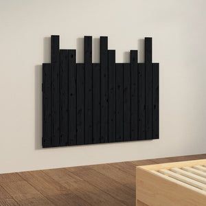 Schwarzes Wand-Kopfteil 95,5cm Kiefer Massivholz
