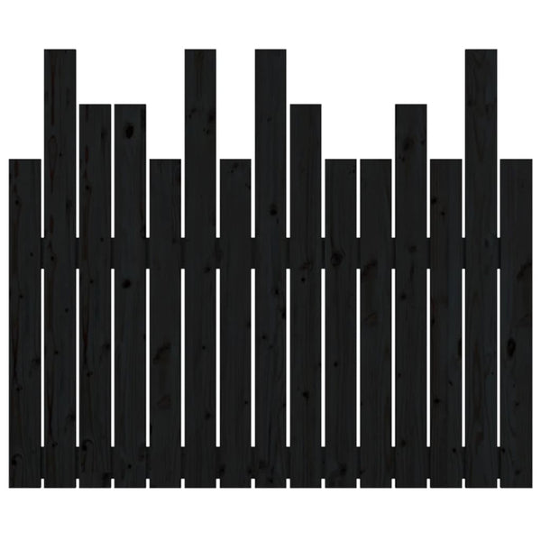 Schwarzes Wand-Kopfteil 95,5cm Kiefer Massivholz