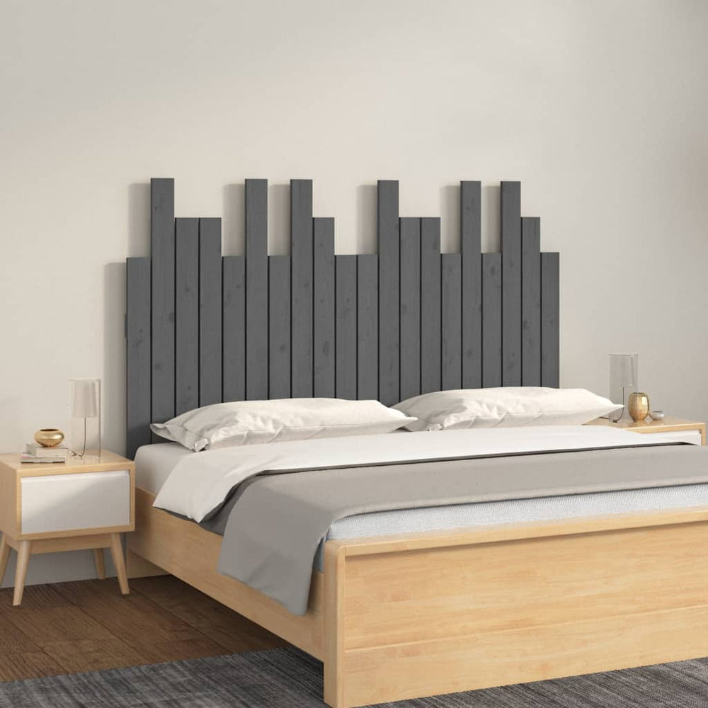 vidaXL Tête de lit murale Gris 127,5x3x80 cm Bois de pin massif