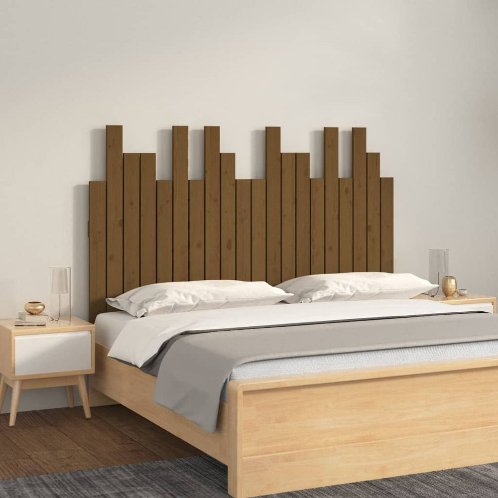 vidaXL Tête de lit murale marron miel 127,5x3x80 cm Bois de pin massif