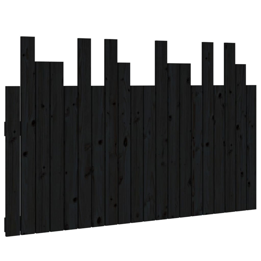 vidaXL Tête de lit murale Noir 127,5x3x80 cm Bois de pin massif