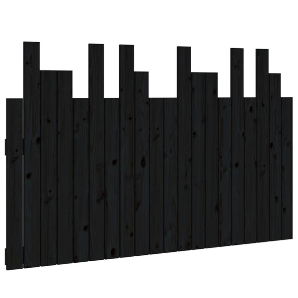vidaXL Tête de lit murale Noir 127,5x3x80 cm Bois de pin massif