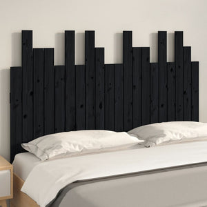 vidaXL Tête de lit murale Noir 127,5x3x80 cm Bois de pin massif