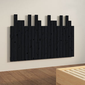 vidaXL Tête de lit murale Noir 127,5x3x80 cm Bois de pin massif