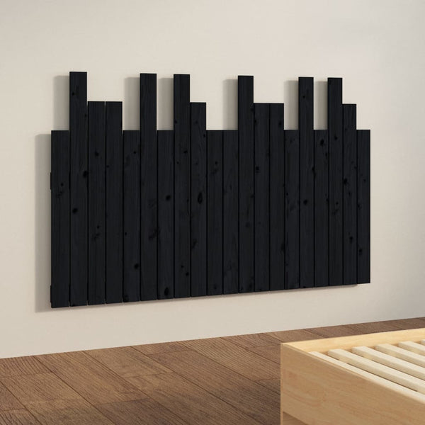 vidaXL Tête de lit murale Noir 127,5x3x80 cm Bois de pin massif