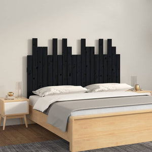 vidaXL Tête de lit murale Noir 127,5x3x80 cm Bois de pin massif
