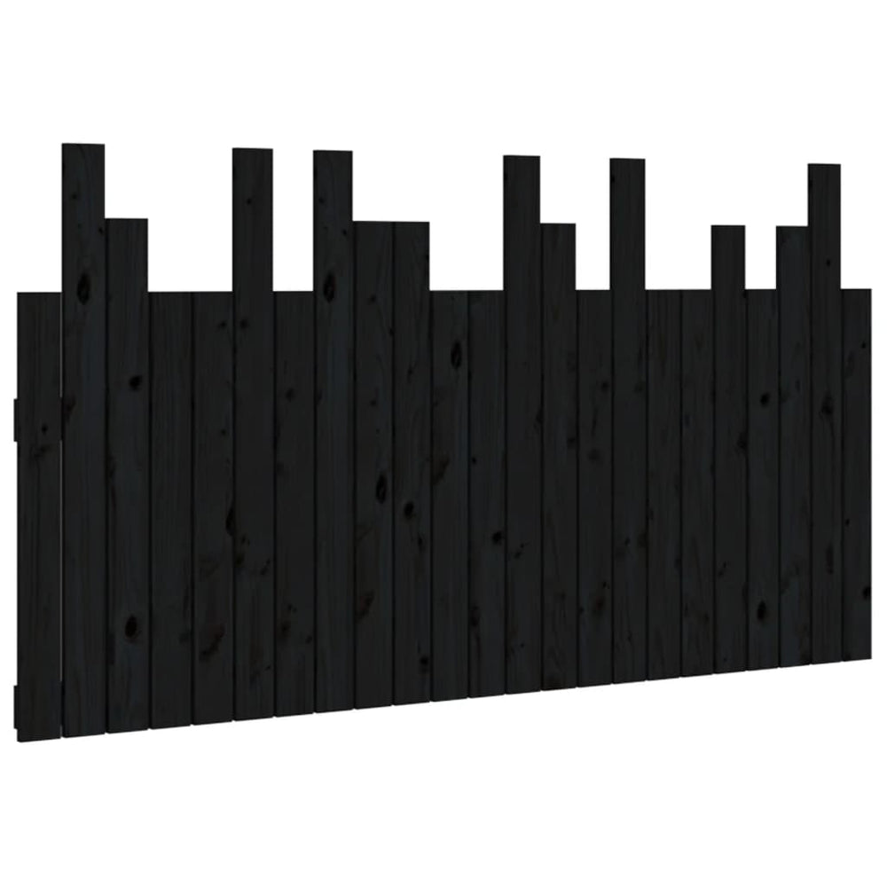 vidaXL Tête de lit murale Noir 146,5x3x80 cm Bois de pin massif