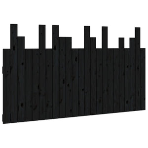 vidaXL Tête de lit murale Noir 146,5x3x80 cm Bois de pin massif