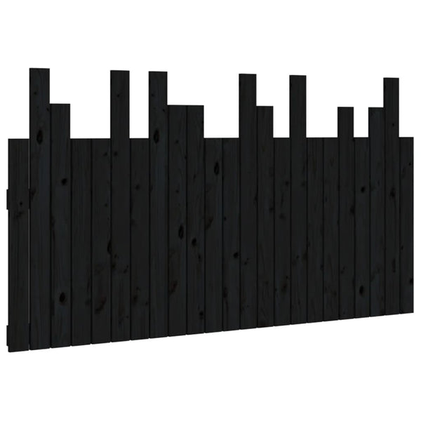 vidaXL Tête de lit murale Noir 146,5x3x80 cm Bois de pin massif