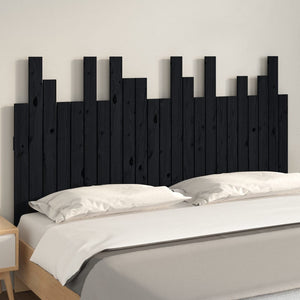 vidaXL Tête de lit murale Noir 146,5x3x80 cm Bois de pin massif