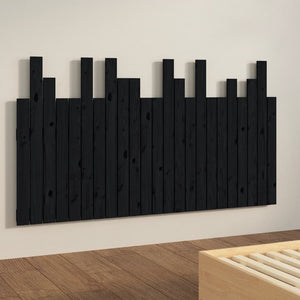 vidaXL Tête de lit murale Noir 146,5x3x80 cm Bois de pin massif