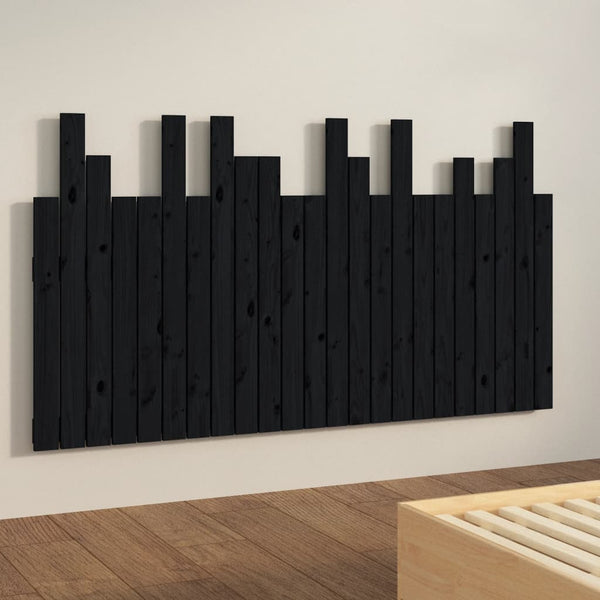 vidaXL Tête de lit murale Noir 146,5x3x80 cm Bois de pin massif