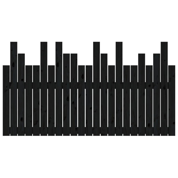 vidaXL Tête de lit murale Noir 146,5x3x80 cm Bois de pin massif