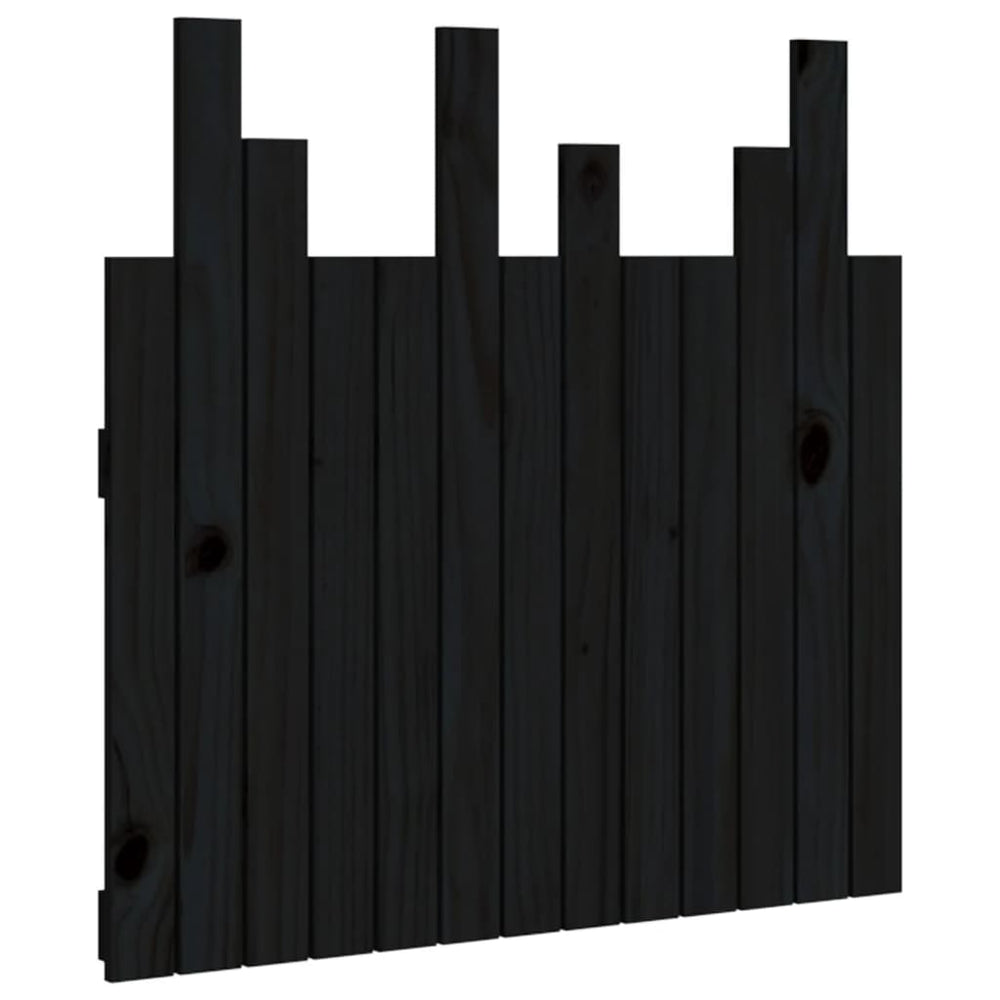 vidaXL Tête de lit murale Noir 82,5x3x80 cm Bois de pin massif