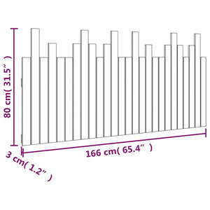 Wand-Kopfteil Weiß 166cm Massivholz