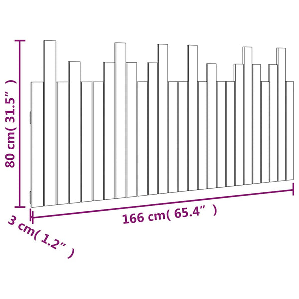Wand-Kopfteil Weiß 166cm Massivholz