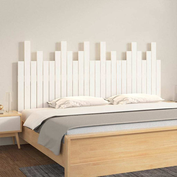 Wand-Kopfteil Weiß 166cm Massivholz