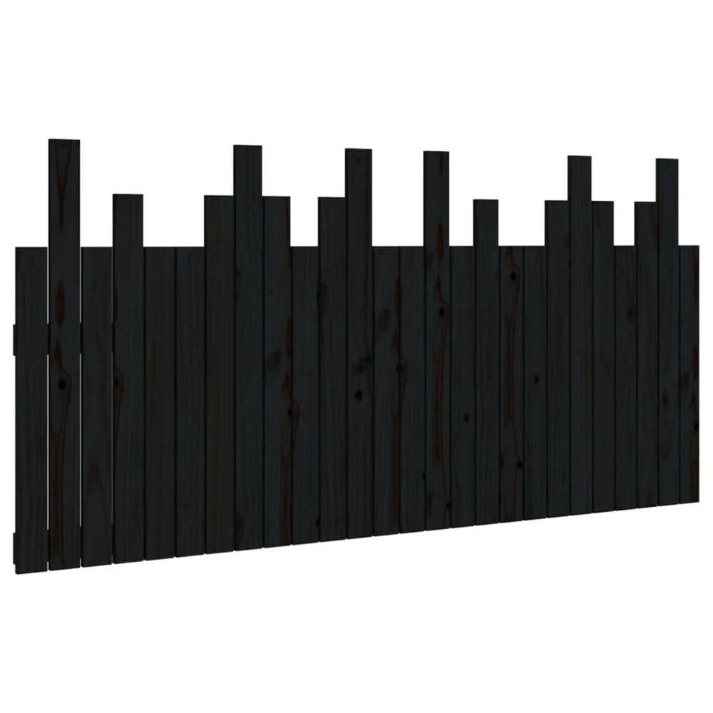 vidaXL Tête de lit murale noire 166x3x80 cm Bois de pin massif