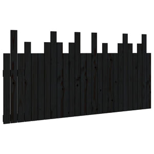 Wand Kopfteil Schwarz 166cm Massivholz