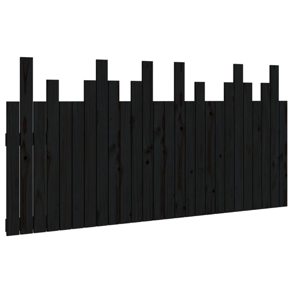 Wand Kopfteil Schwarz 166cm Massivholz