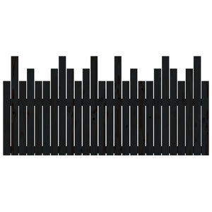 Wand Kopfteil Schwarz 166cm Massivholz