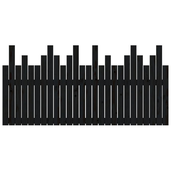 Wand Kopfteil Schwarz 166cm Massivholz