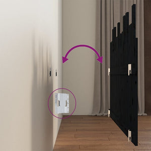 Wand Kopfteil Schwarz 140x80cm Kiefernholz