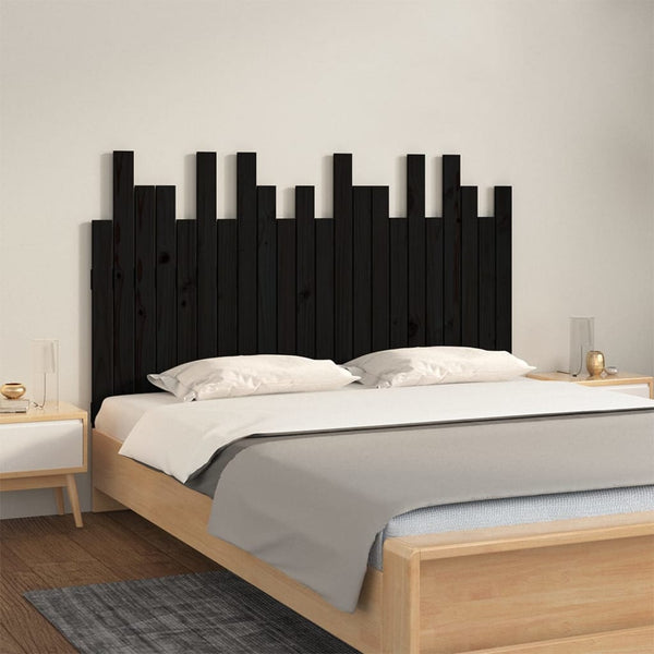 Wand Kopfteil Schwarz 140x80cm Kiefernholz