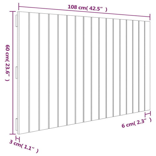 Wand Kopfteil 108cm Kiefer Massivholz