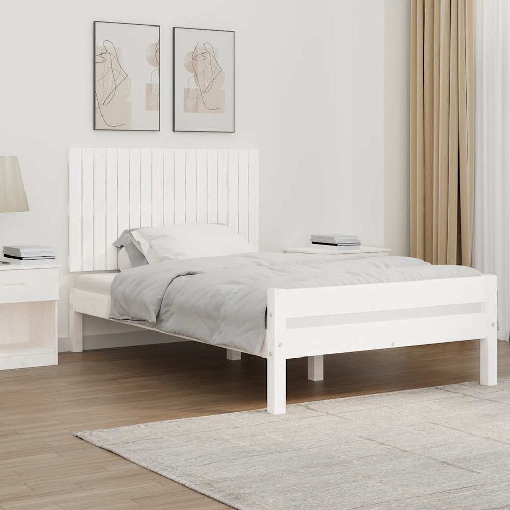 vidaXL Tête de lit murale Blanc 108x3x60 cm Bois de pin massif