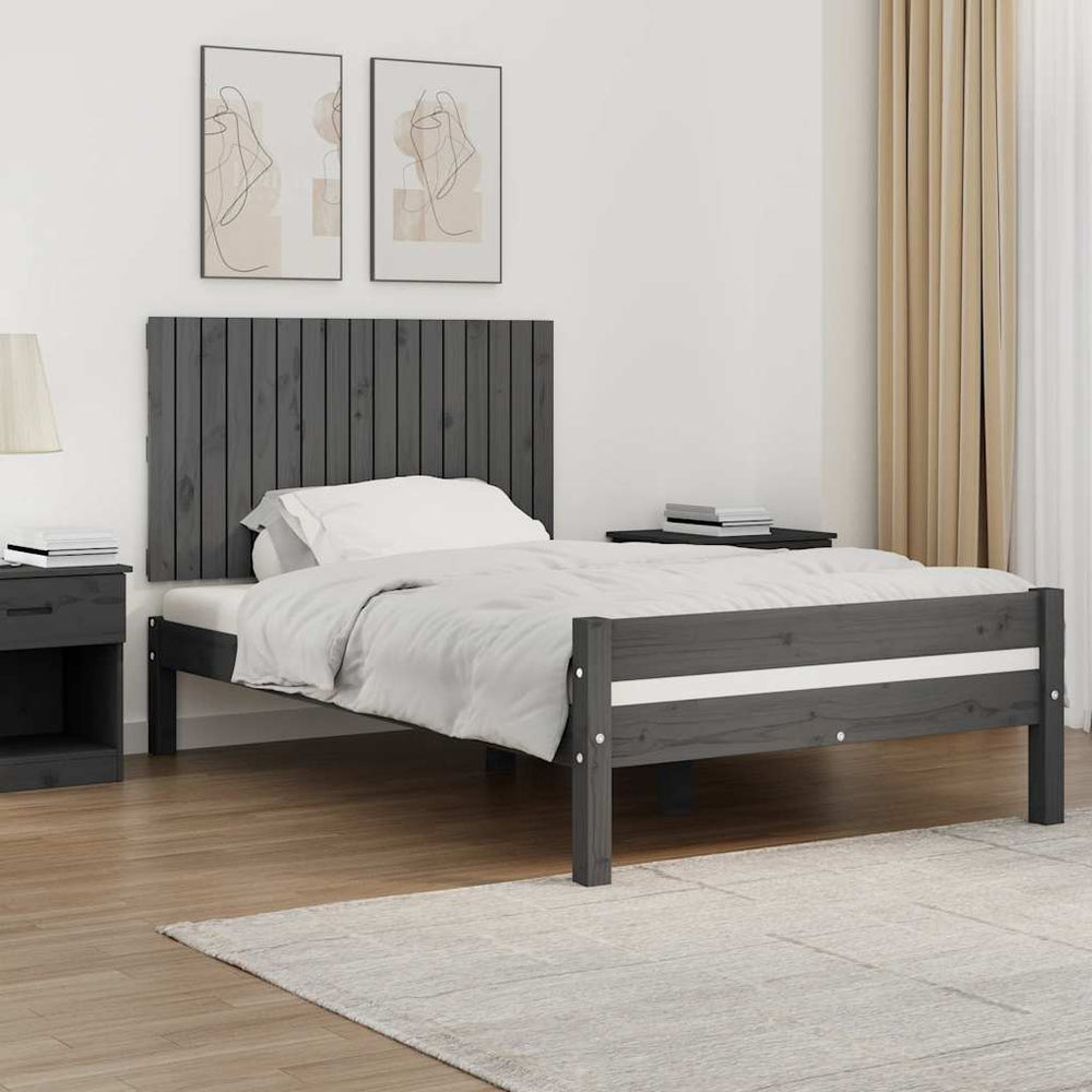 vidaXL Tête de lit murale Gris 108x3x60 cm Bois de pin massif