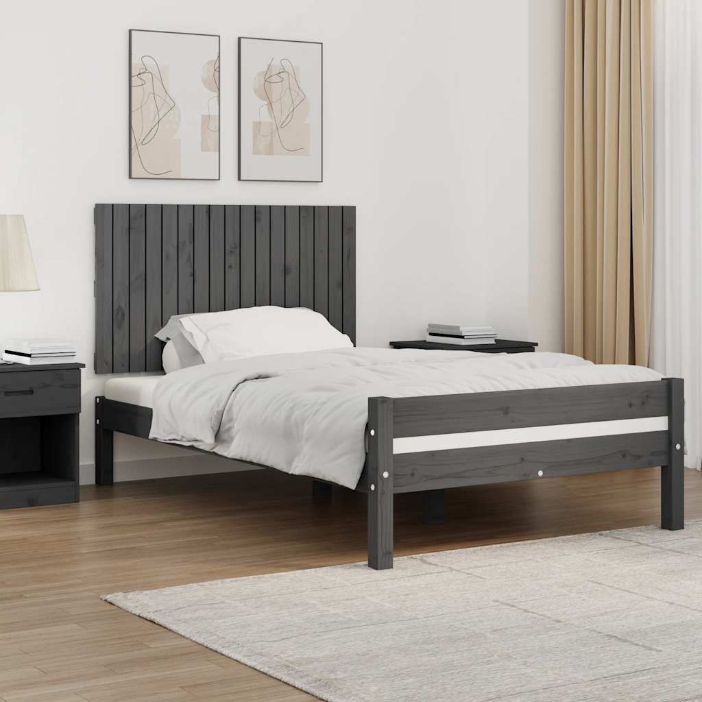 Wand Kopfteil Grau 108x60cm Kiefer Massivholz