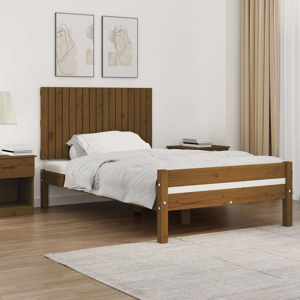 vidaXL Tête de lit murale marron miel 108x3x60 cm Bois de pin massif