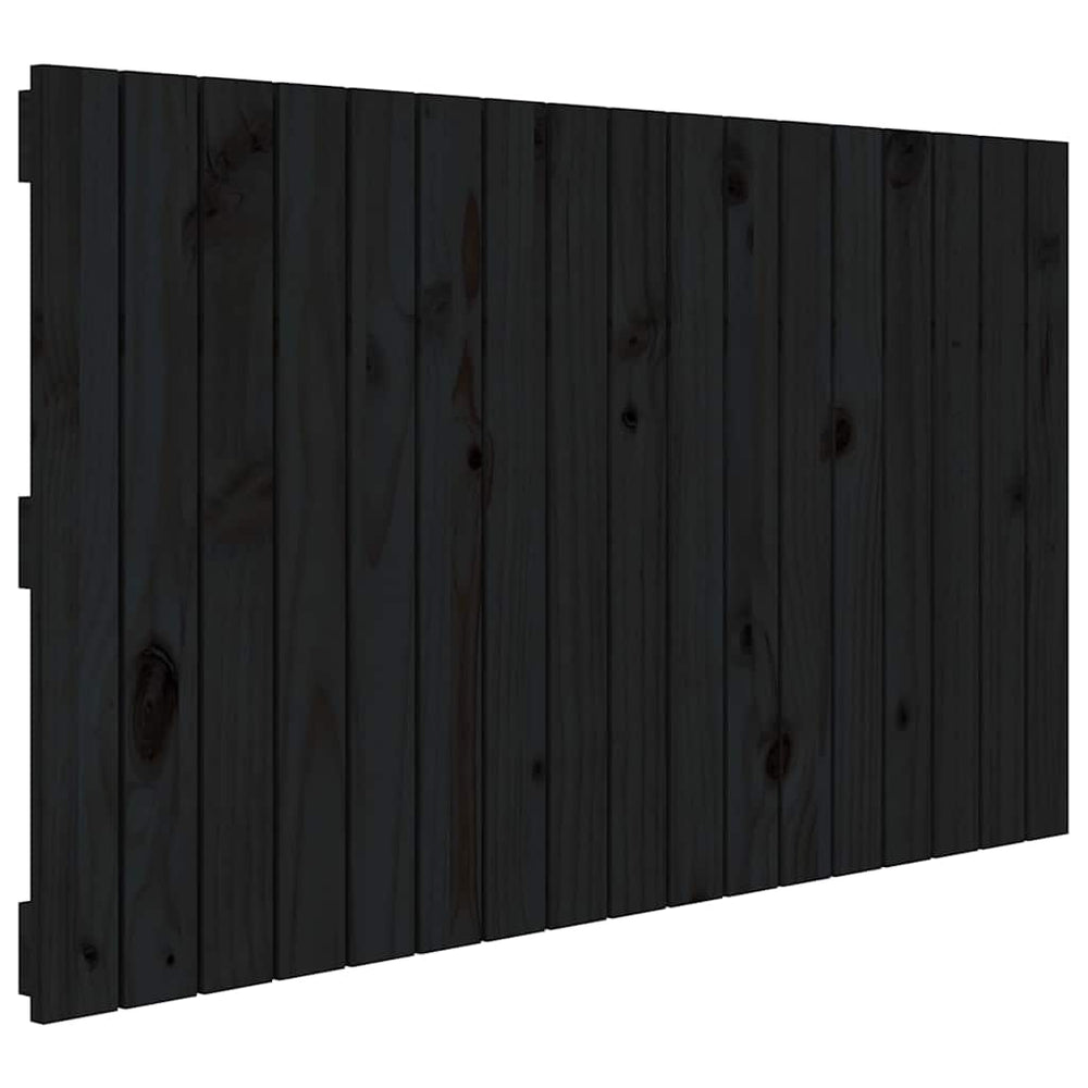 vidaXL Tête de lit murale Noir 108x3x60 cm Bois de pin massif