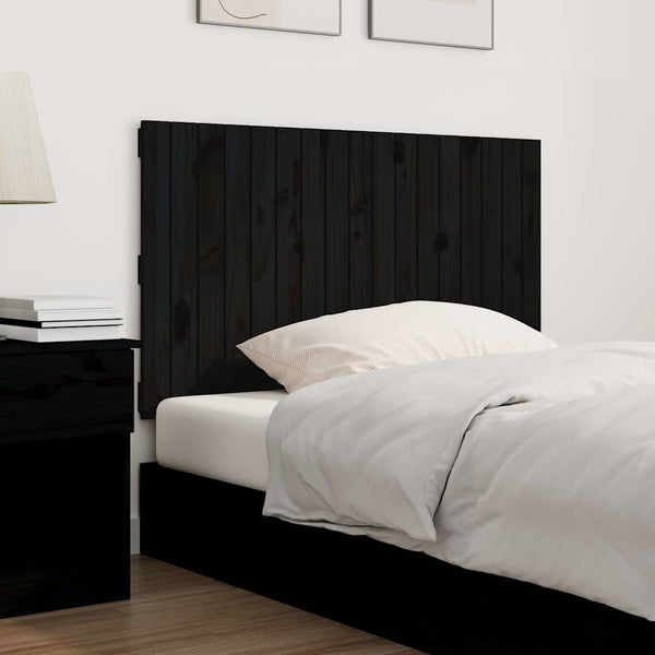 Schwarzes Wandkopfteil 108cm Kiefer Massivholz