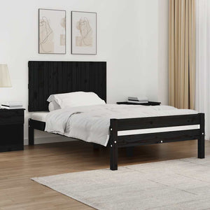 Schwarzes Wandkopfteil 108cm Kiefer Massivholz