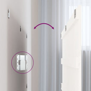Wand Kopfteil Weiß 204cm Massivholz