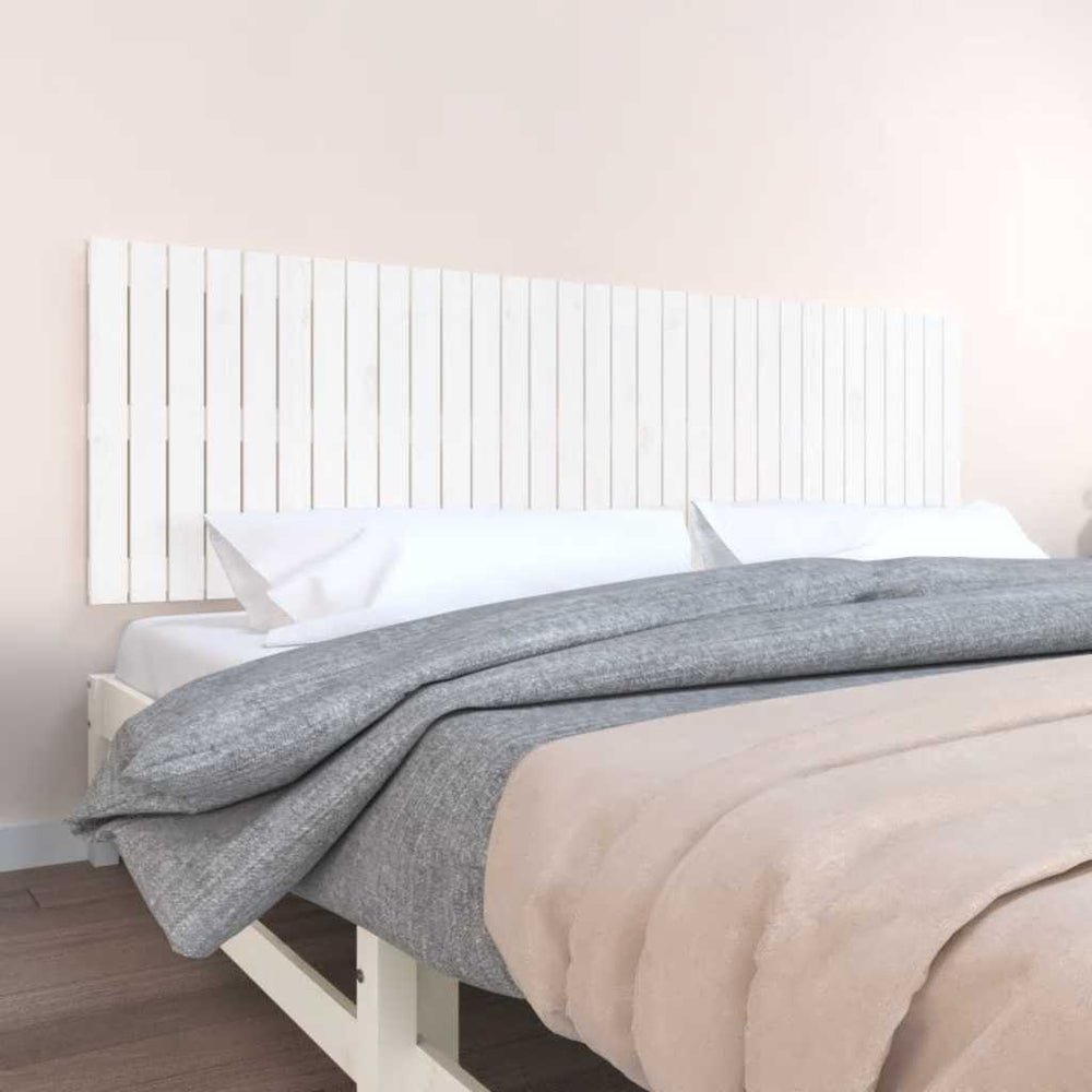 vidaXL Tête de lit murale Blanc 204x3x60 cm Bois de pin massif