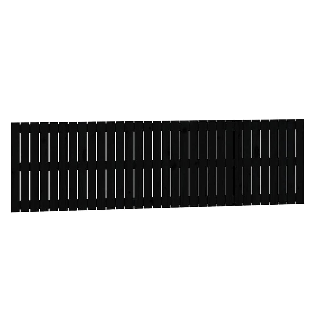 vidaXL Tête de lit murale Noir 204x3x60 cm Bois de pin massif