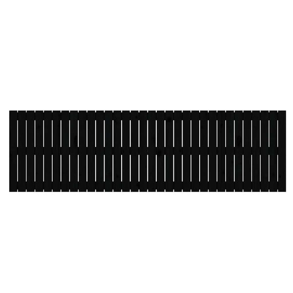 Schwarzes Wand-Kopfteil 204cm Massivholz
