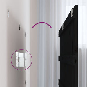 Schwarzes Wand-Kopfteil 204cm Massivholz