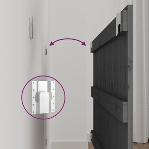 Wand Kopfteil Grau 95,5cm Massivholz