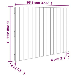 Wand Kopfteil Grau 95,5cm Massivholz