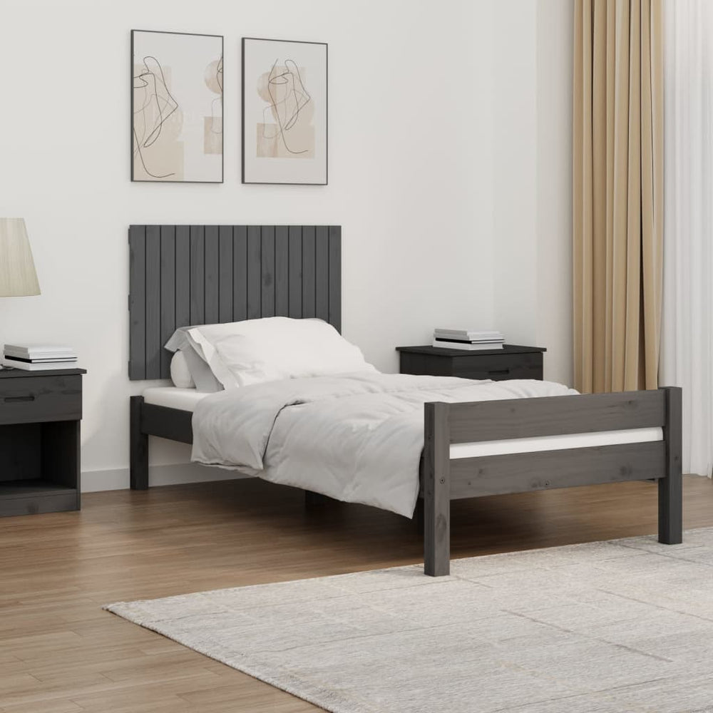 vidaXL Wall Headboard Grey 95.5x3x60 cm Solid Pine Wood