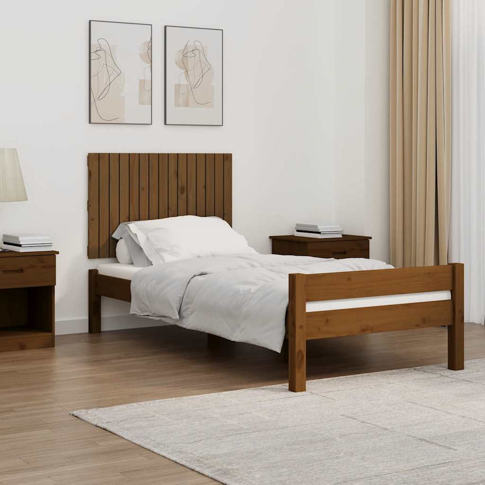 vidaXL Wall Headboard Honey Brown 95.5x3x60 cm Solid Pine Wood