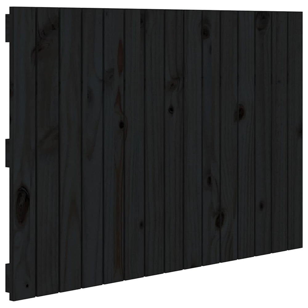 vidaXL Wall Headboard Black 95.5x3x60 cm Solid Pine Wood