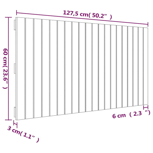 Wand Kopfteil 127,5 cm Kiefer Massivholz