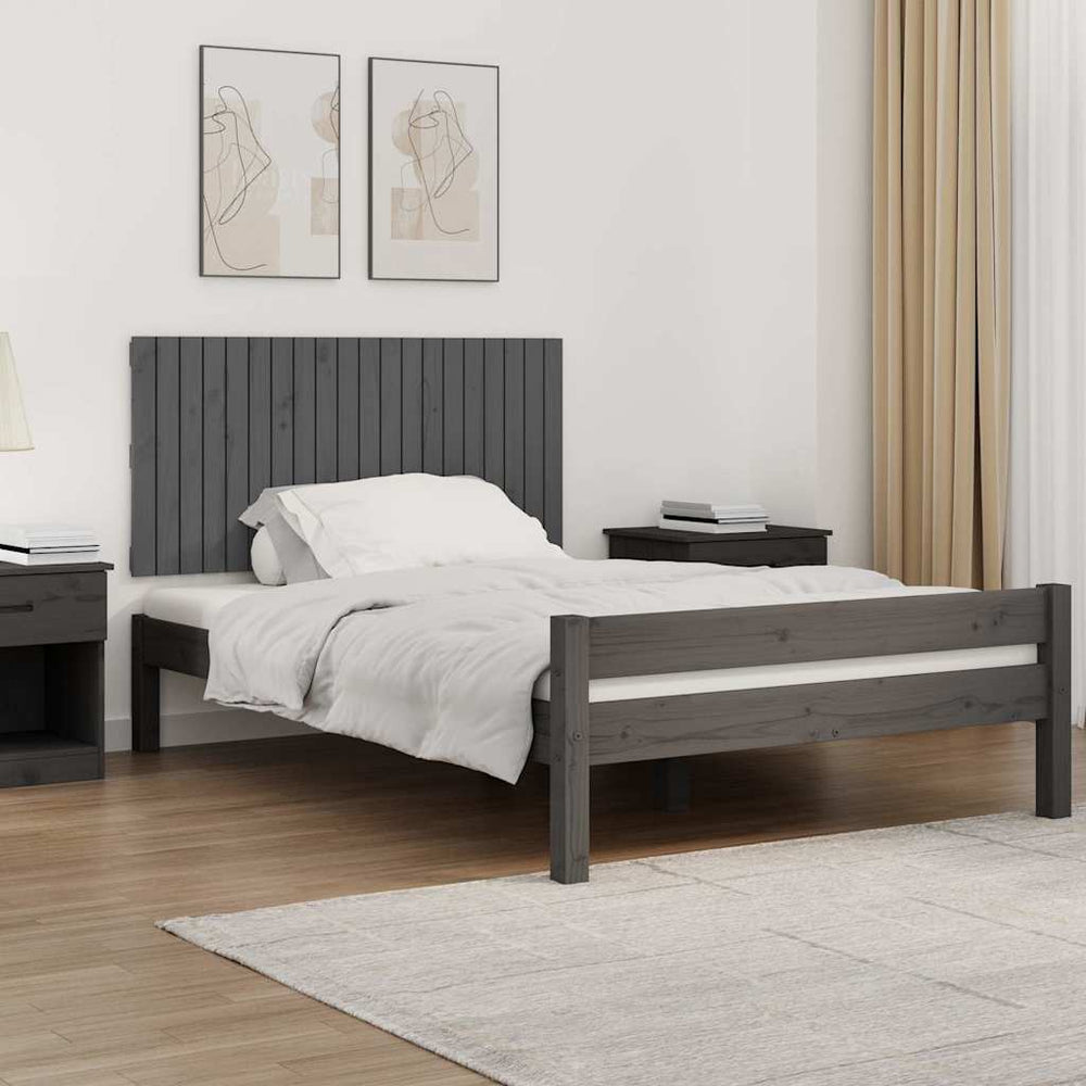 vidaXL Wall Headboard Grey 127.5x3x60 cm Solid Pine Wood